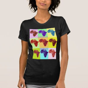 Lovely Colorful Africa Map Pop Pattern Art Design T-Shirt