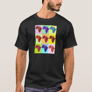 Lovely Colorful Africa Map Pop Pattern Art Design T-Shirt