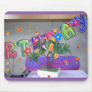 Lovely Colorful Birthday Art Print Mouse Pad
