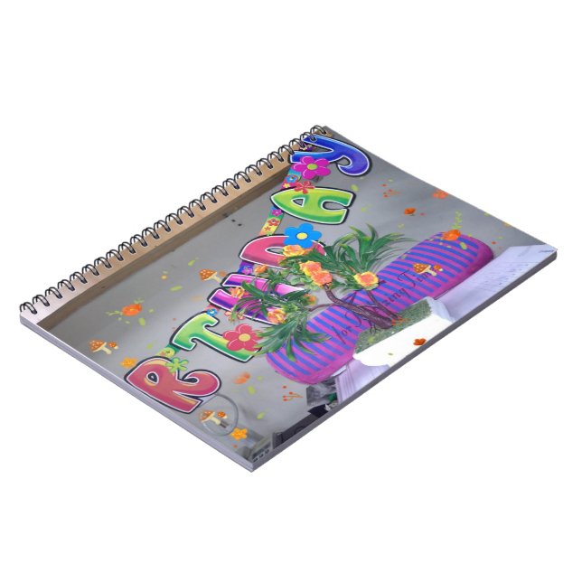 Lovely Colorful Birthday Art Print Notebook (Left Side)