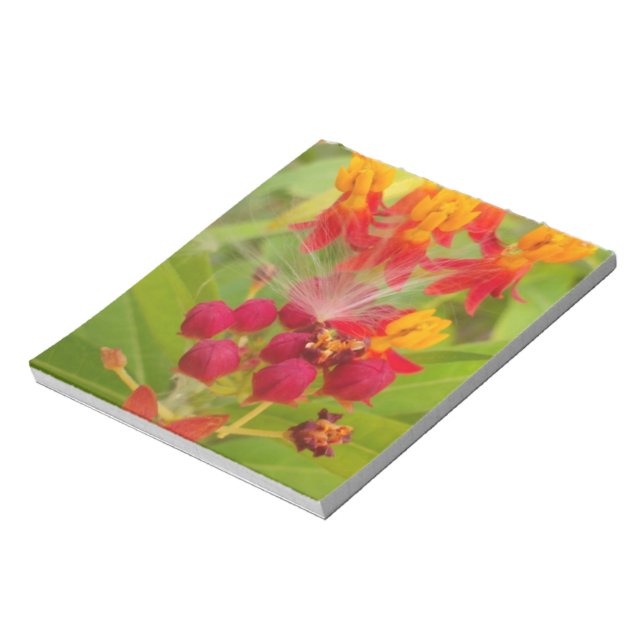 Lovely Colorful Floral with Milkweed Art Print Notepad (Rotated)