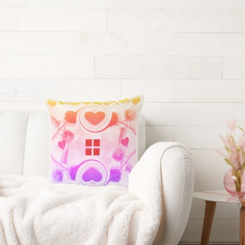 Lovely Colorful Home Dcor Throw Pillow