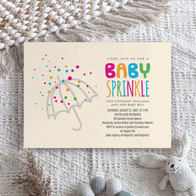 Lovely Colorful Modern Baby Sprinkle Invitation (Creator Uploaded)