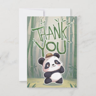 Lovely Colorful Panda Thank You Card