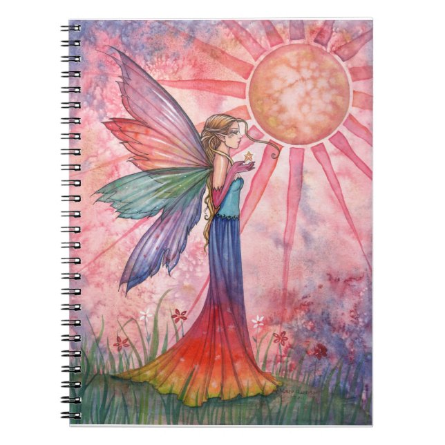 Lovely Colorful Rainbow Fairy Notebook Journal (Front)