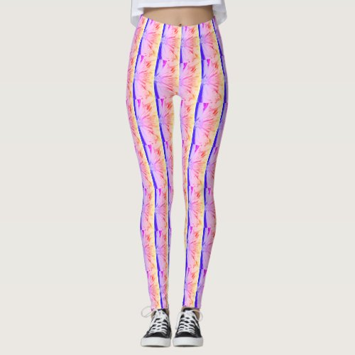 Lovely Colorful Summer Abstract Hot Pink Pattern Leggings