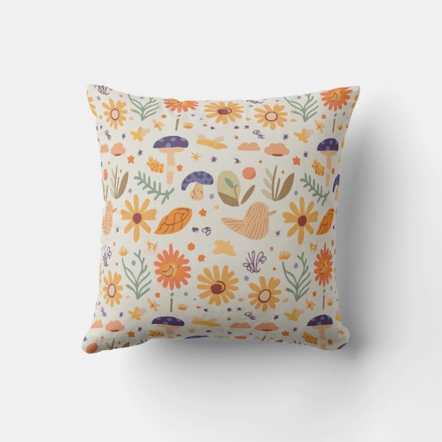 lovely colorful Throw Pillow design (Back)