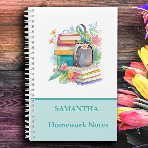 Lovely Colorful Watercolor Books Backpack Flowers
