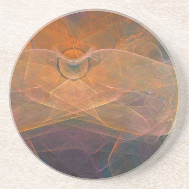 Lovely Colors Abstract Drink Coaster (Front)