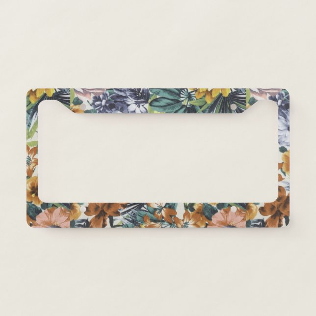 Lovely Colors Floral License Plate Frame (Front)