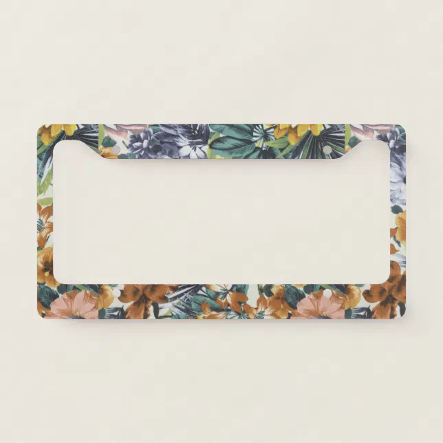 Lovely Colors Floral License Plate Frame | Zazzle