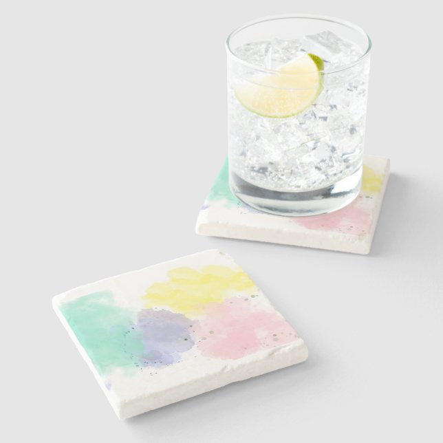 Lovely Colors With a Gentle Touch   Stone Coaster (Side)