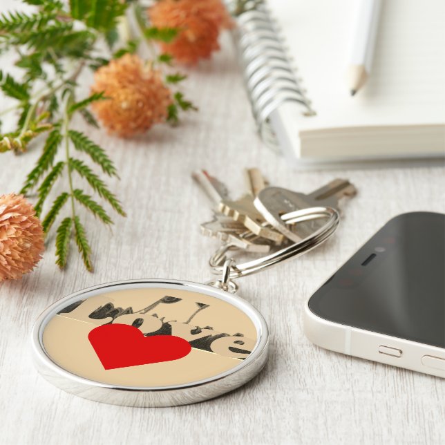 Lovely Compassion Red Heart Keychain (Side)