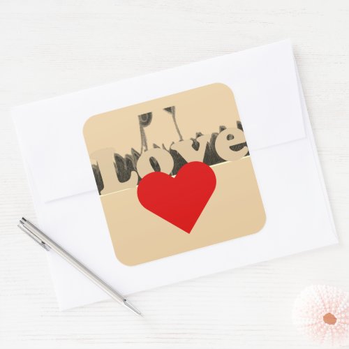 Lovely Compassion Red Special Heart  Square Sticker