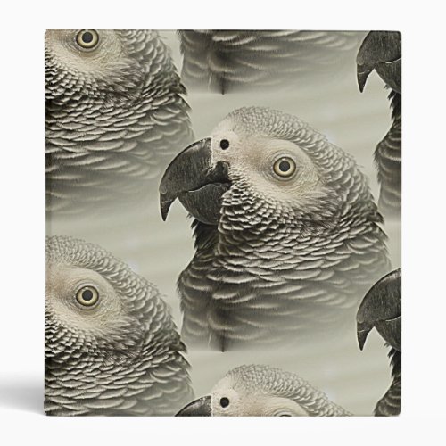 Lovely Congo African Gray Parrot 3 Ring Binder