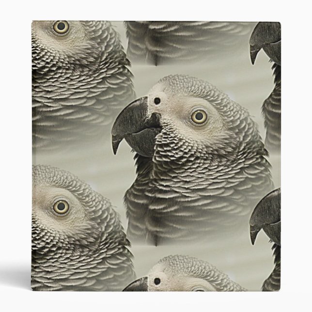 Lovely Congo African Gray Parrot 3 Ring Binder (Front)