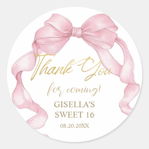 Lovely Coquette Pink Ribbon Bows Sweet Sixteen 16