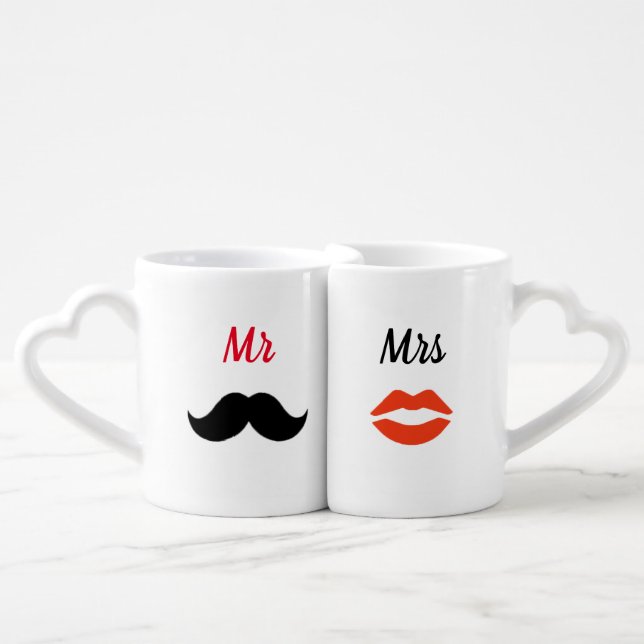 Lovely Couple Mugs for Mr. & Mrs. (Front Nesting)