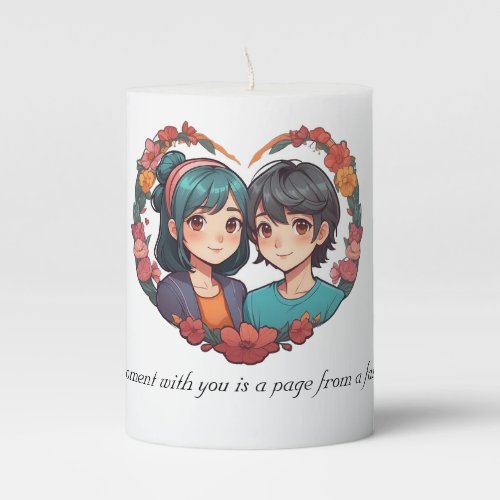 Lovely Couple  Pillar Candle