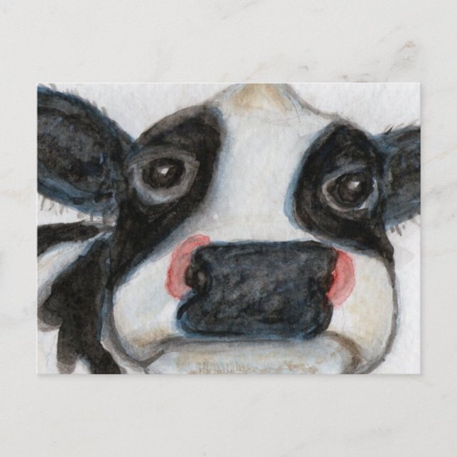 Lovely Cow watercolour birthday thankyou Postcard (Front)