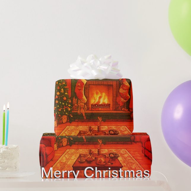 Lovely Cozy Christmas Family Gathering  Wrapping Paper (Party Gifts)