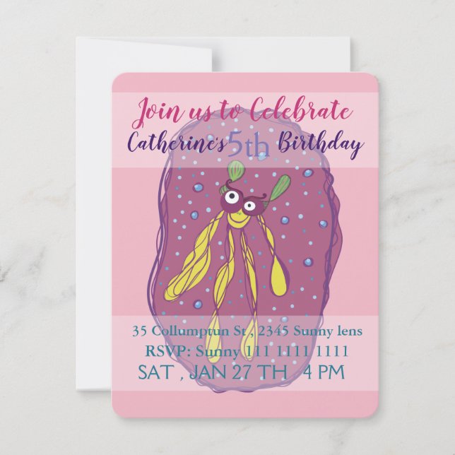 Lovely Creature , Kids birthday Invitation (Front)