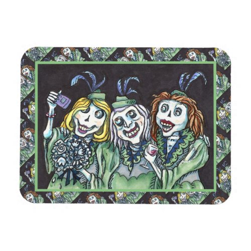 LOVELY CREEPY ZOMBIE BRIDESMAIDS TAKING A SELFIE MAGNET