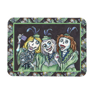LOVELY CREEPY ZOMBIE BRIDESMAIDS TAKING A SELFIE MAGNET