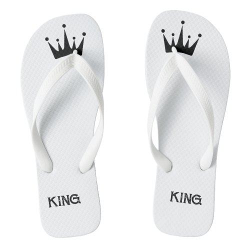 Lovely Crown with King Printed Text_Sandals of Men Flip Flops