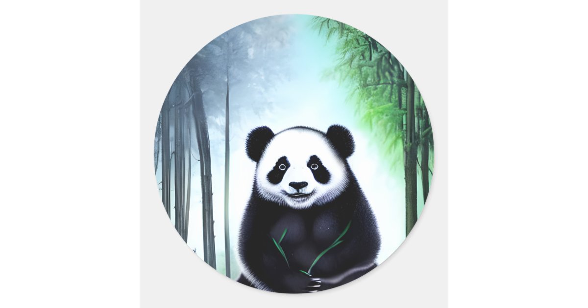 Lovely, Cuddly Little Panda Bear Cub Classic Round Sticker | Zazzle