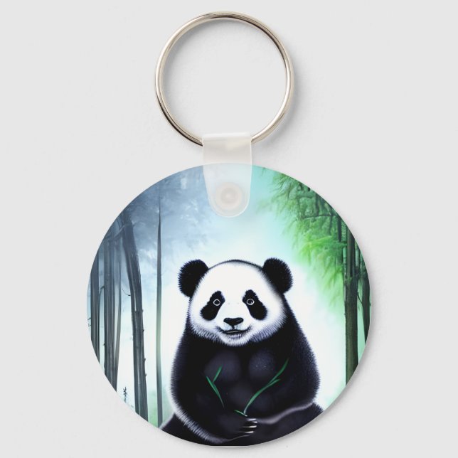 Lovely, Cuddly Little Panda Bear Cub Keychain (Front)