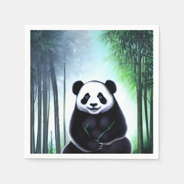 Lovely, Cuddly Little Panda Bear Cub Napkins (Front)