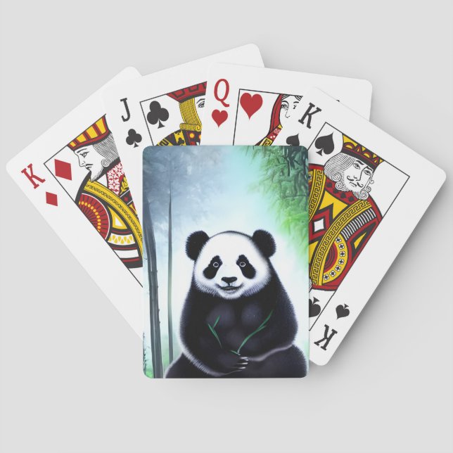 Lovely, Cuddly Little Panda Bear Cub Poker Cards (Back)