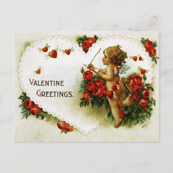 Lovely Cupid Postcard by vintagechest at Zazzle