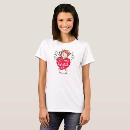 Lovely Cupids Be My Valentine Throw Pillow T_Shirt