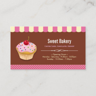 Lovely Custom Cupcakes - Sweet Bakery Shop Business Card