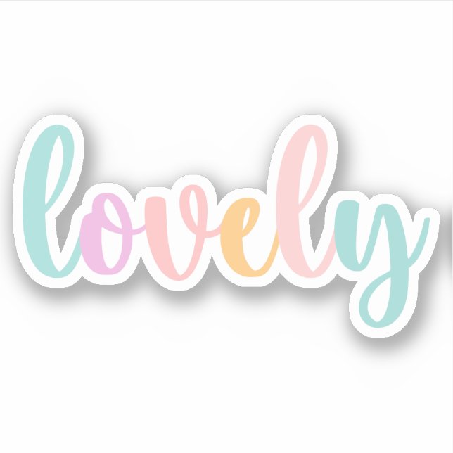 Lovely Custom-Cut Vinyl Sticker (Front)