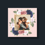 Lovely Custom Floral Sepia Family Photo On Canvas<br><div class="desc">Create a beautiful custom family photo on canvas wall décor using this sepia floral photo template featuring roses on a light background. INFO: Both portrait and landscape images will work as far as the focal point is fairly central. A sepia effect will be automatically applied to your photo.</div>