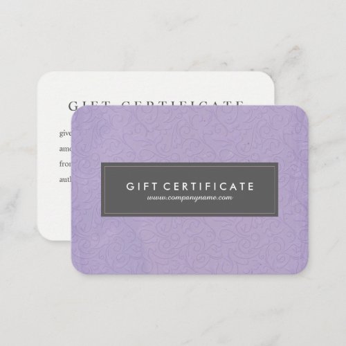 Lovely Customizable Gift Certificate