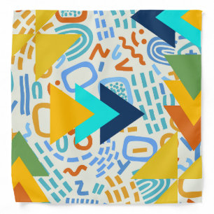 Lovely cute abstract in modern mid century style bandana