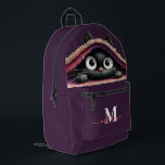 Lovely Cute Kitten Custom Monogram Script Name Printed Backpack<br><div class="desc">Adorable and personalized, the "Lovely Cute Kitten Custom Monogram Script Name Printed Backpack" is perfect for cat lovers of all ages. Featuring a charming illustration of a cute kitten, this backpack is as functional as it is delightful. The custom monogram and script name add a personal touch, making it a...</div>