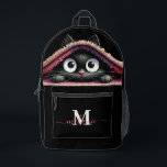 Lovely Cute Kitten Custom Monogram Script Name Printed Backpack<br><div class="desc">Adorable and personalized, the "Lovely Cute Kitten Custom Monogram Script Name Printed Backpack" is perfect for cat lovers of all ages. Featuring a charming illustration of a cute kitten, this backpack is as functional as it is delightful. The custom monogram and script name add a personal touch, making it a...</div>