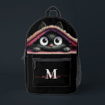 Lovely Cute Kitten Custom Monogram Script Name Printed Backpack<br><div class="desc">Adorable and personalized, the "Lovely Cute Kitten Custom Monogram Script Name Printed Backpack" is perfect for cat lovers of all ages. Featuring a charming illustration of a cute kitten, this backpack is as functional as it is delightful. The custom monogram and script name add a personal touch, making it a...</div>