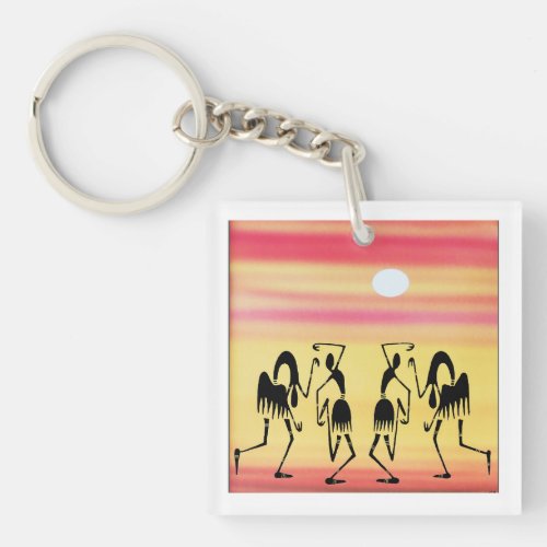 lovely cute modern African art Keychain