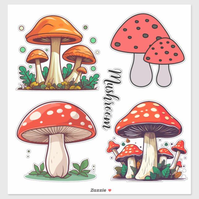 Lovely cute Mushroom Create your own Scrapbook Sticker (Sheet)