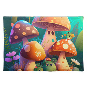 Lovely cute mushrooms cloth placemat