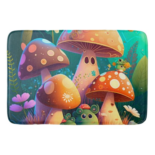 Lovely cute mushrooms for kids room     bath mat