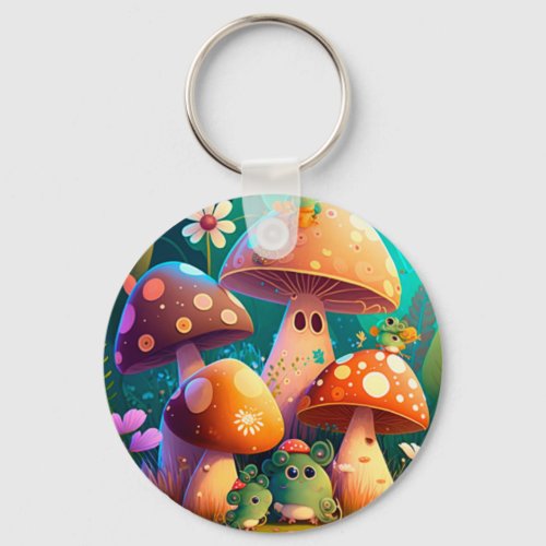 Lovely cute mushrooms   keychain