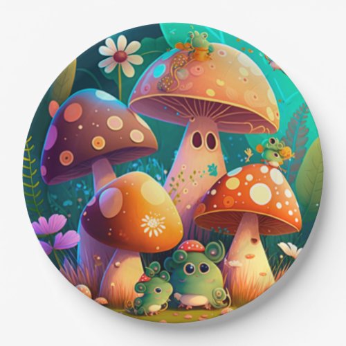 Lovely cute mushrooms   paper plates