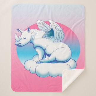 Lovely Cute Rhino | Gift for Rhino Lover Sherpa Blanket